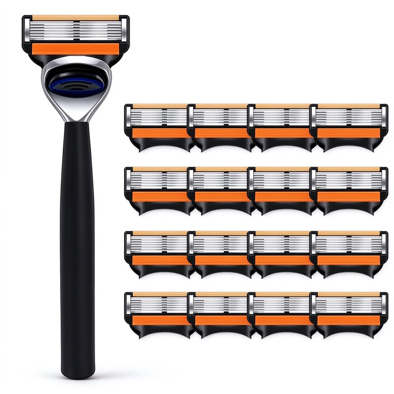 6-Layer Stainless Steel Razor Blades for Men – Replaceable Cutter