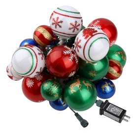 itayak Christmas Ball Ornament Lights, 28ft 25 Bulbs Christmas Tree Lights, 8 Modes Indoor String Lights,Plug in Expandable Wire Lights for Holiday Party