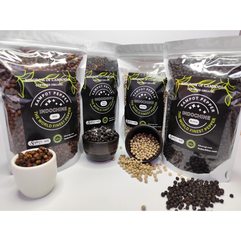 Organic Kampot Pepper Rare Cambodian Peppercorns Black 4 Ounce