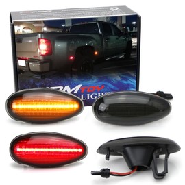 iJDMTOY Smoked Lens Amber/Red Full LED Trunk Bed Marker Lights Set Compatible With 2008-14 Chevy GMC 2500HD 3500HD Dually Truck Double Wheel Side Fenders, Powered by Total 60 LED