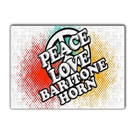 Makoroni -Peace Love Baritone Horn - Jigsaw Puzzle 80 pcs, DesF72
