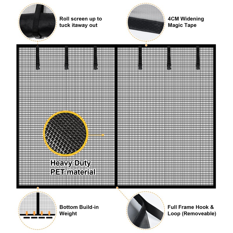 Garage Door Screen for 2 Car Garage-16x7FT Magnetic Garage Door