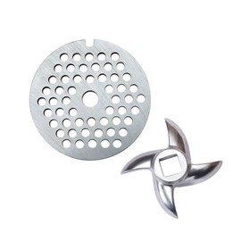 #12 Stainless Steel 1/4" Meat Grinder Plate, Heavy Duty 6mm Medium Plate For Most Regular Sausages as well as #12 Meat Grinder Blade Stainless Steel Knife Cutter Tools， Accessories Of Meat Grinders