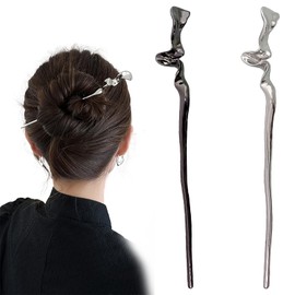 Coollooda Hair Stick (Set of 2) Hair Ornament, Hair Accessory, Metallic, Simple, Everyday Use, Formal, Yukata, Kimono, Hair Arrangement, Vintage Style, Kimono Accessories, Graduation Ceremony