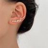 Allereyae Boho Pearl Ear Climber Earrings Gold Cz Crawler Earrings