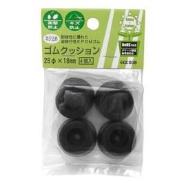 Wake Industrial Screw-on Rubber Cushion, 1.1 x 0.7 inches (28 mm) x 0.7 inches (18 mm), Anti-Scratch, Impact Prevention, Pack of 4