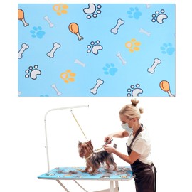 Dog Grooming Table Mat Pad Non-Slip - 23.62 x 15.75 Inch, Pet Grooming Table Mat for Grooming Dogs at Home, Pet Salon Bath Mat for Pets Grooming Table, Fit for Dog & Cat Enthusiasts