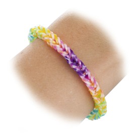 folia 339549 Rubber Loops Flowers Assorted Colours, 500 Rubber Bands Including 25 Clips and 1 Crochet Hook