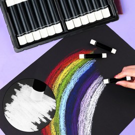 Flylin 12Pcs White Oil Pastel, Soft Oil Pastels Stick Set for Mixing with Other Colour Oil Pastels, Professional Oil Pastel Painting Tool for Artists/Gallery/Beginners/Adult Drawing/School Supplies