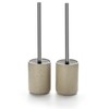 Ceramic Toilet Brush & Holder Set - Freestanding Deep-Cleaning Toilet