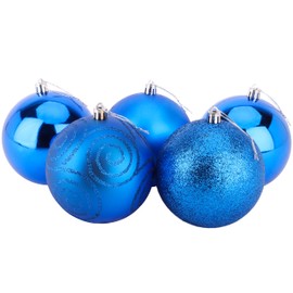 Christmas Concepts® 5 - 100 mm Large Baubles - Shiny, Matte and Glitter Design - Christmas Decorations