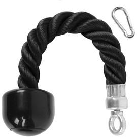 XYZDOUBLE Triceps Rope Nylon 33 cm Triceps Rope with Non-Slip Handles Multifunctional Heavy Duty Triceps Rope Cable Attachment for Fitness Biceps Triceps Gym or Home Black