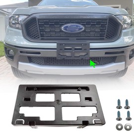 Wocch Front License Plate Frame for Ford Ranger 2019 2020 2021 2022 2023 NO Drill Front Bumper License Plate Holder Mounting Bracket Replace # KB3Z17A385A FO1068176