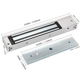 Electric Magnetic Lock with Z and L Bracket 280KG 600LBS Holding Force Electromagnet Lock 12V Fail Safe Single Door for Access Control System