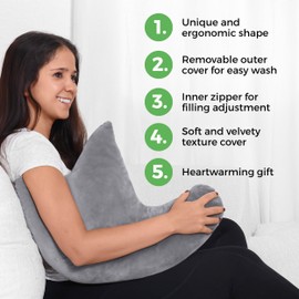 AbleUplift Rotator Cuff Pillow, Soft Comfortable Shoulder Pillow for Surgery, Ergonomic Shoulder Support Pillow with Double Zipper Cover, Machine Washable, Gray