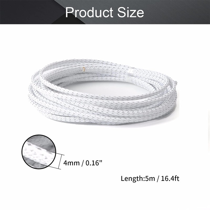 Othmro Flexible Expandable PET Braided Cable Sleeve 0.16 Inch Width