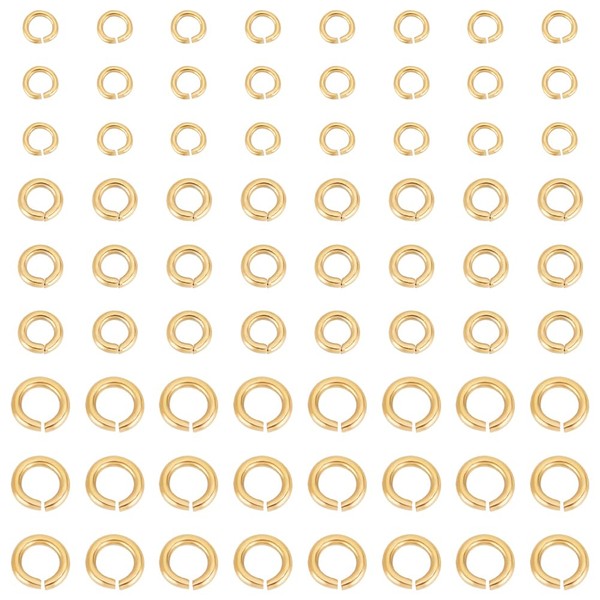 UNICRAFTALE 120 Pieces 3 Sizes 18 Carat Gold-Plated Open Jump