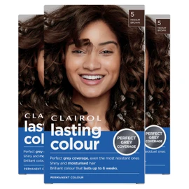Clairol Lasting Colour Permanent Hair Dye | Ideal Grey Coverage | Shiny and Moisturised Hair | 5 Medium Brown