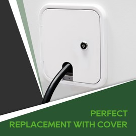 RVGUARD RV Access Door, RV Electric Cord Power Cord Hatch Cable Cover White for Hatch Cord Replacemet, 8-1/2" H x 8" W