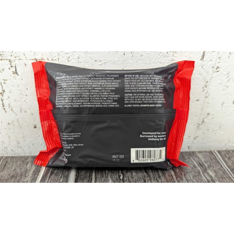 Anthony Glycolic Exfoliating & Resurfacing Wipes – Men’s Cleansing Face