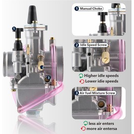 PWK Carburetor 30mm Performance Carb for 100cc to 160cc 2T 4T Engine Motorcycle Dirt Bike Mini Bike ATV Scooter Moped with Carb Jets
