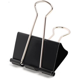 POERMA 24pcs Binder Clips, 51mm Metal Paper Clips, Stationary Foldback Clips for School, Home Supplies, 12 per Box, 2 Boxes