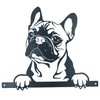 AB Tools Black Metal Peeking Frenchie Silhouette with Fixing Plate