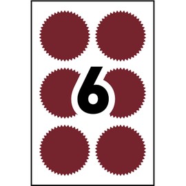 Avery Legal Seals, 1-15/16" Diameter Round, Red, 60 Label Seals for Legal or Certificate(2354)