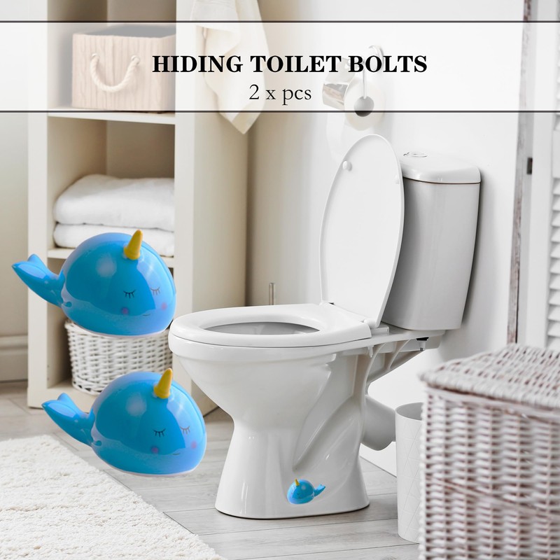 ZUNON Toilet Bolt Caps, Decorative Toilet Bolt Covers, Ceramic Cute