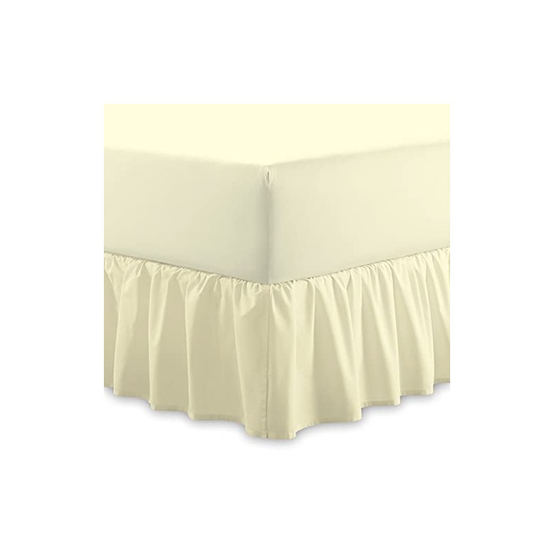 Plain 100% Egyptian Cotton Fitted Valance Sheet | Easy Care