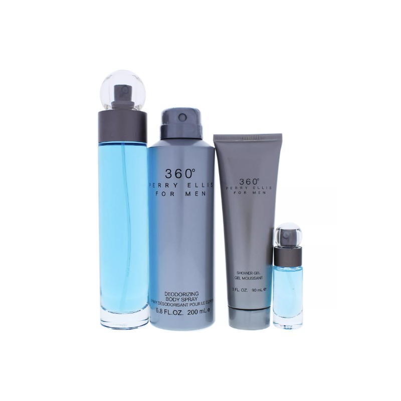 Perry Ellis 360 for Men-4 Pc Set 3.4oz EDT Spray,