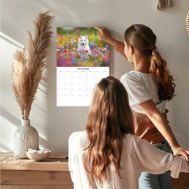 2024 2025 American Eskimo Calendar - Dog Breed Monthly Wall Calendar - 12 x 18 Open - Thick No-Bleed Paper - Giftable - Academic Teacher's Planner Calendar Organizing & Planning - Made in USA