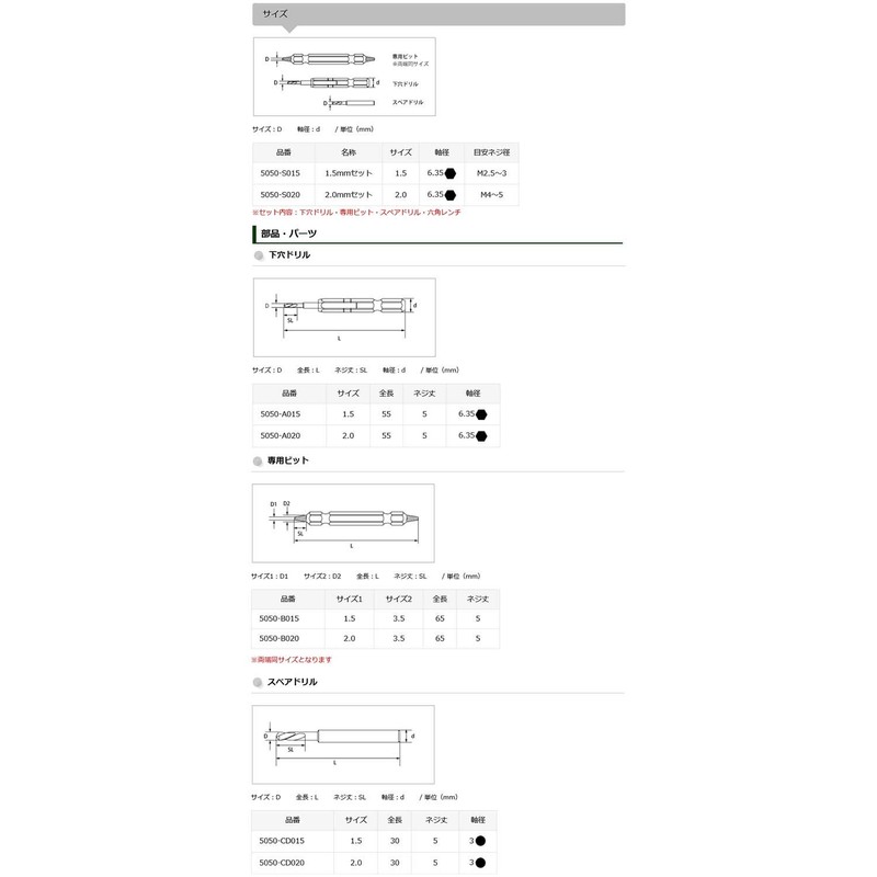 Star-M 5050-B015 Screw Removal Bit 0.06 inch (1.5 mm)