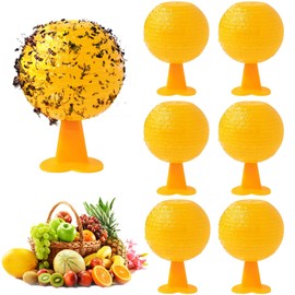 Fruit Fly Traps, Pack of 6 Fruit Fly Traps Balls, Yellow Fruit Fly Traps, Fly Traps for Fruit Flies, Ants, Mosquitoes and Spiders, for Kitchen, Balconies