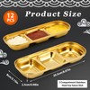 Maxcheck 12 Pcs Soy Sauce Dish Stainless Steel Divided Dip