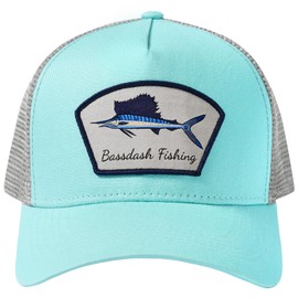 BASSDASH Trucker Hat Embroidered Patch Adjustable Baseball Cap Mesh Back Fishing Hat