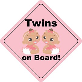 Twins On Board Girls Nipples Cute Funny Baby Car Bumper Sticker Decal 5" x 5"