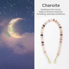 Posadina Natural Stone Phone Charm, Beaded Healing Phone Wrist Strap, Handmade Cellphone Chain Lanyard with Tether Tab