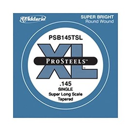 D'Addario PSB145TSL ProSteels Bass Guitar Single String, Super Long Scale, .145, Tapered