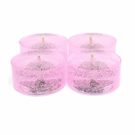 4 Pack of Cherry Blossom Scented Gel Candle Mineral Oil Based Tea Lights Poured in USA by The Gel Candle CompanyTM - up to 8 Hours Each