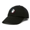 DALIX Ghost Life Embroidered Baseball Dad Cap in Black