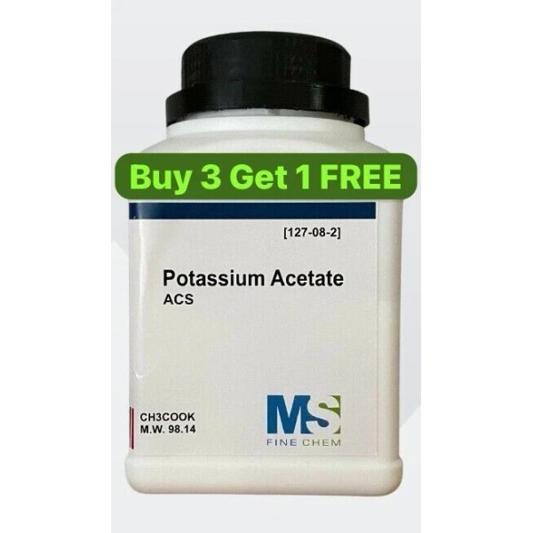 MS FineChem Potassium Acetate, ACS , 99% , 500 grams
