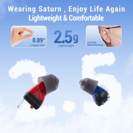 LINNER Saturn 2025 OTC Hearing Aids for Senior & Adult, Rechargeable Amplifiers with Comfort Design, Noise Cancellation for Aid & Assist Hearing, Discreet & Nearly Invisible In-Ear Device(Black)