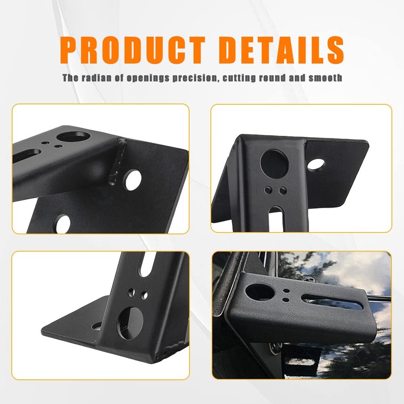 A-Pillar Lower Corner Windshield Hinge Work Light Auxiliary Mounting Brackets