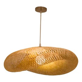 Z . Lámpara Colgante Led De Tela De Bambú. Z