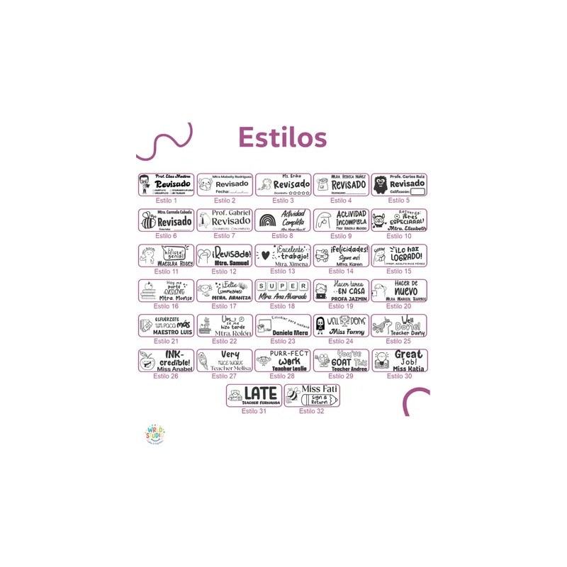 Sellos Para Maestros Autoentintable Personalizado Educativos