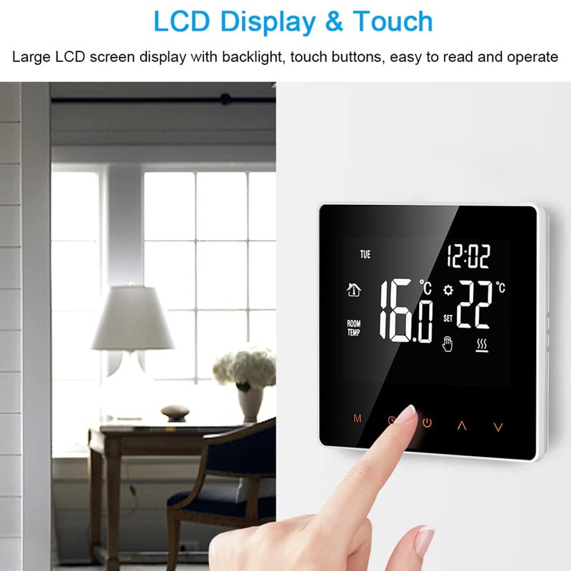 Kavolet Digital Thermostat 16A for Electric Heating, Room Thermostat Smart