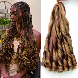 French Curl Braiding Hair Synthetic French Curl Crochet Hair Extensions for Black Women Lightweight Pre Stretched Bouncy Hair for Braids 24 Inch