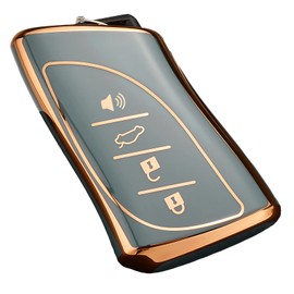 Cacacar Key Fob Cover for Lexus RX ES UX NX GX is LS Premium Soft TPU Full Cover Protection Key Fob Case Smart Remote Key Holder (Grey)