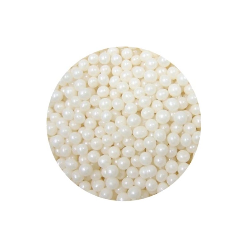 Shimmer White Pearl Sugar Candy Beads 2 Pound